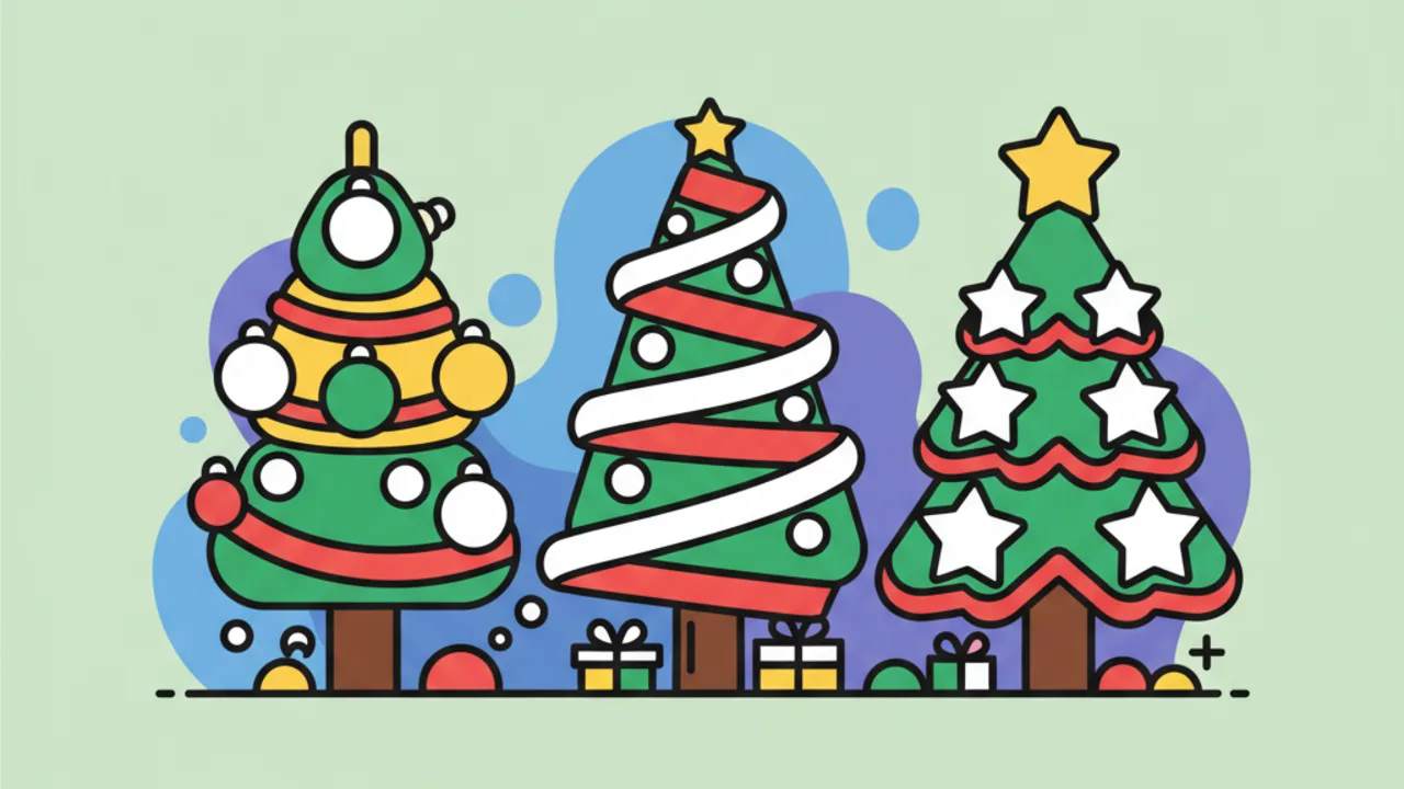 Árvore de Natal fofa para colorir: 50 modelos grátis