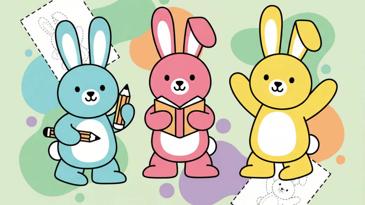 Coelhinhos fofos para colorir: diversão educativa em setembro