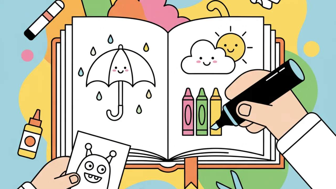 Line art infantil: atividades criativas para dias de chuva