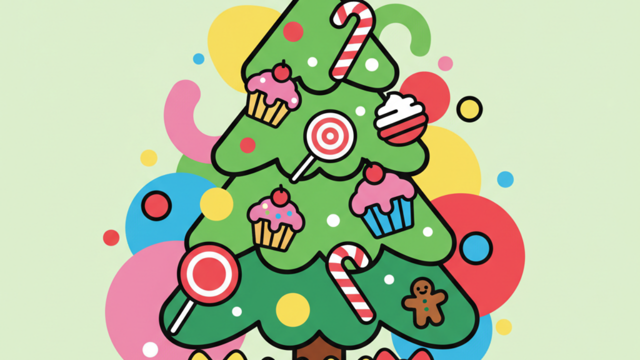 Livro de Colorir Digital: Árvores de Natal Fofas e Doces