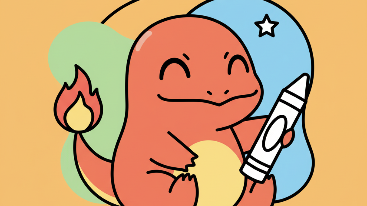 Atividades de Colorir: Charmander Fofo para Crianças e Fãs