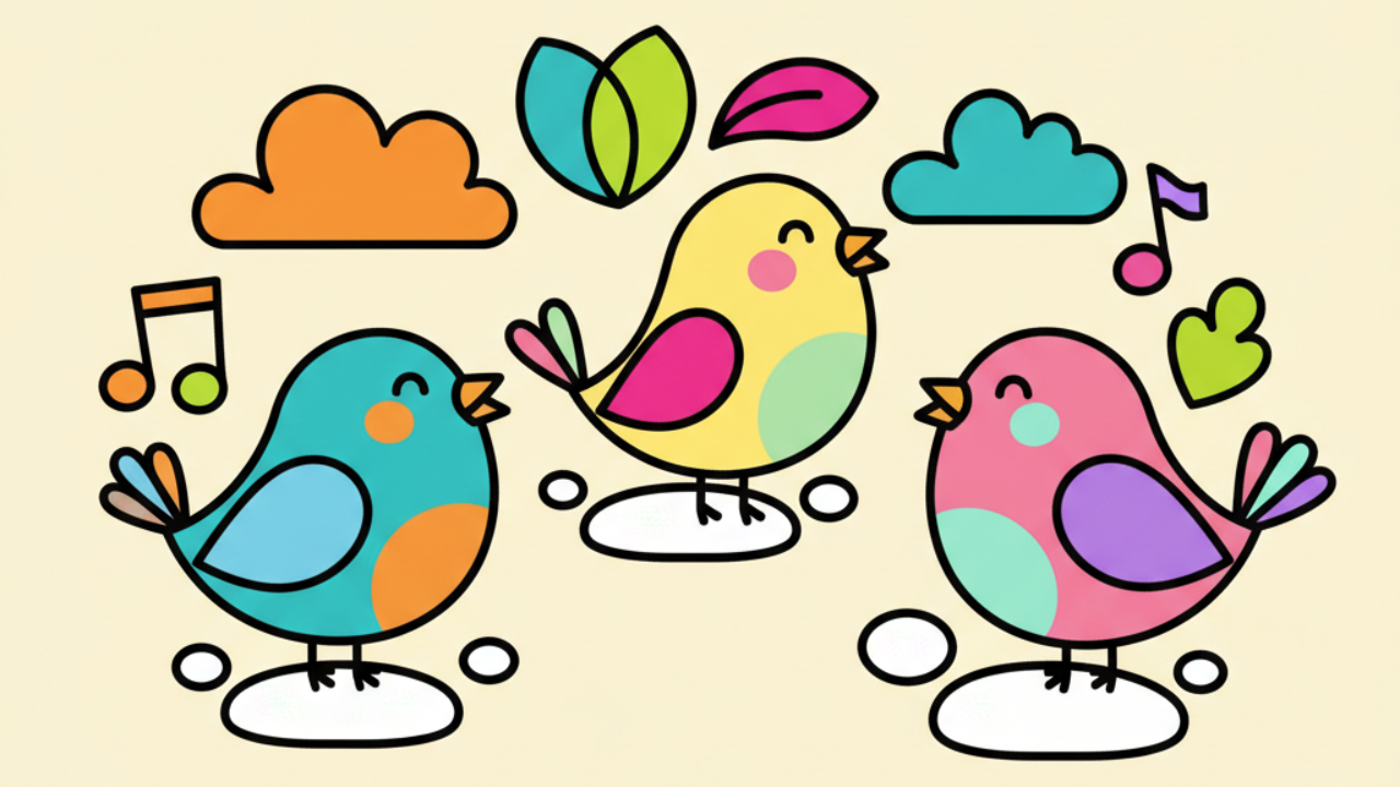Passarinhos e Aves Fofas: Desenhos para Pintar em Setembro