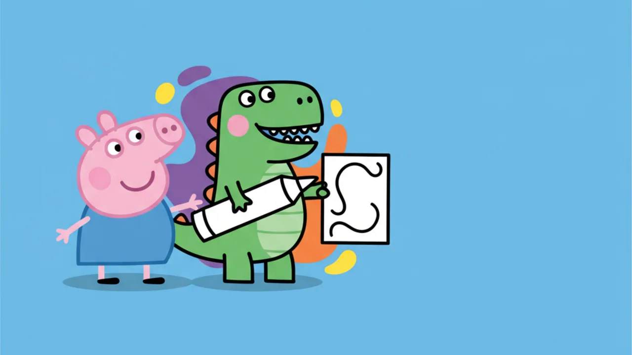 George Pig e seu Dinossauro: Desenhos para Colorir