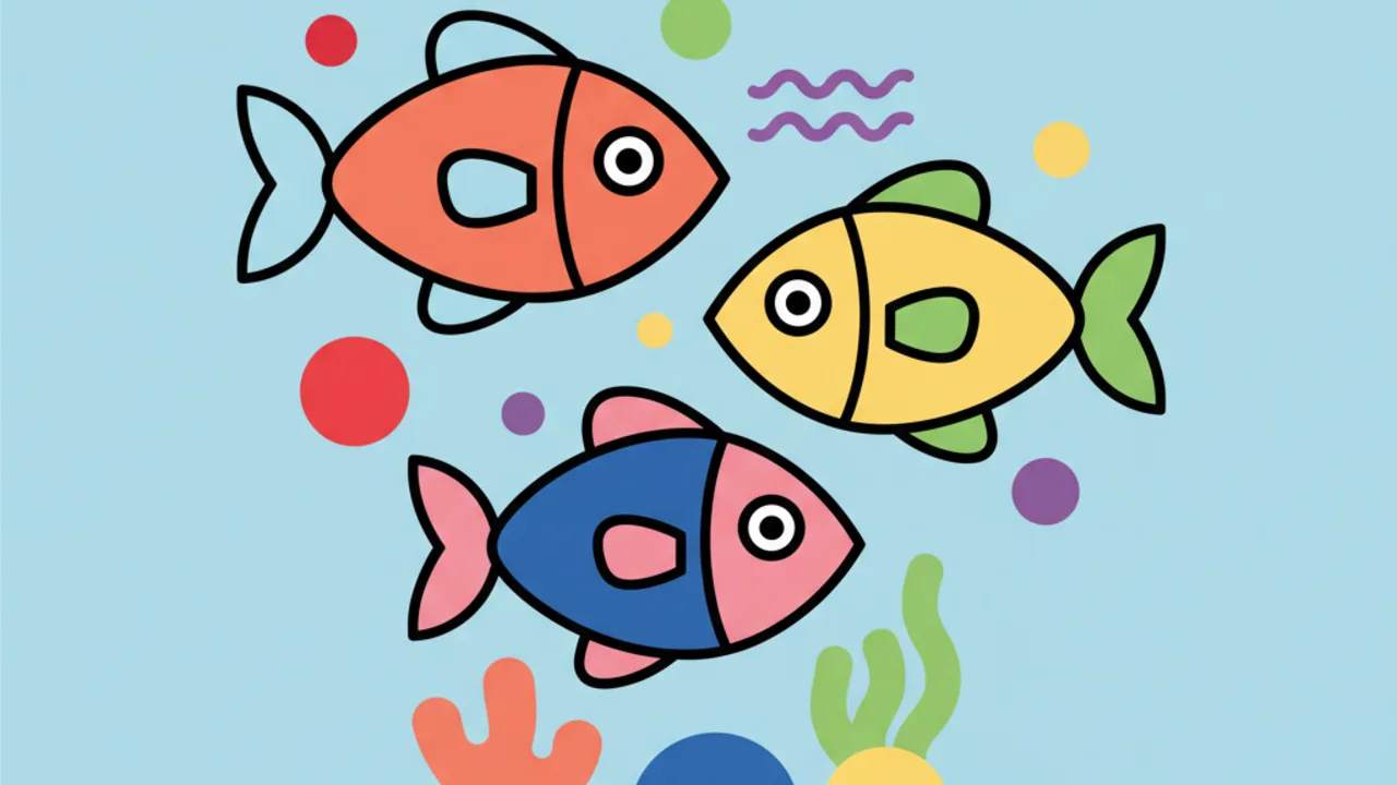 Desenhos Educativos de Peixes Fofos para Crianças Colorirem