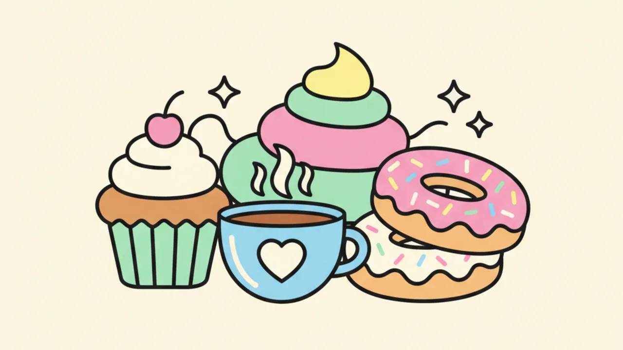 Desenhos Educativos: Itens de Cafetaria para Pintar