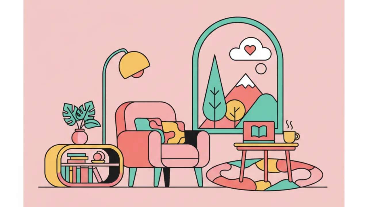 Desenhos para Colorir de Cantinhos de Estudo e Leitura