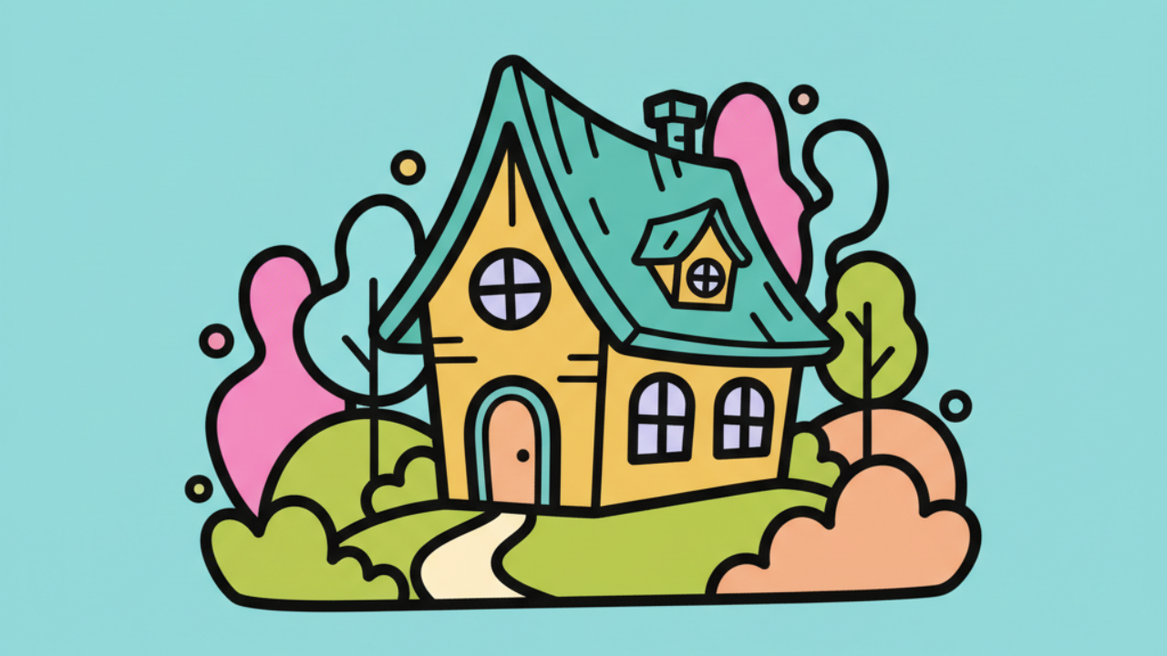 Casinha de campo rústica para colorir e relaxar