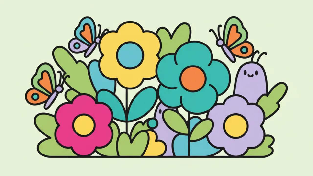 Desenhos Educativos de Jardim Encantado para Colorir