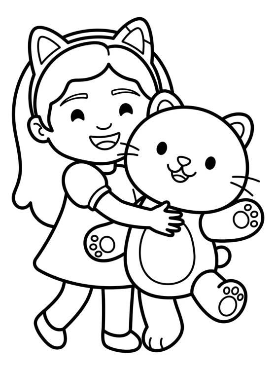 Gabby e Pandy Gato Sorrindo para colorir Desenho de Gabby e Pandy Gato Sorrindo para colorir e imprimir grátis