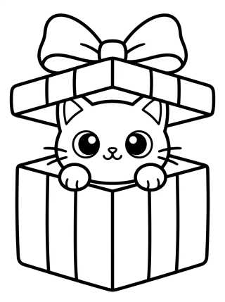 Gatuno com Caixa de Surpresa para colorir Desenho de Gatuno com Caixa de Surpresa para colorir e imprimir grátis