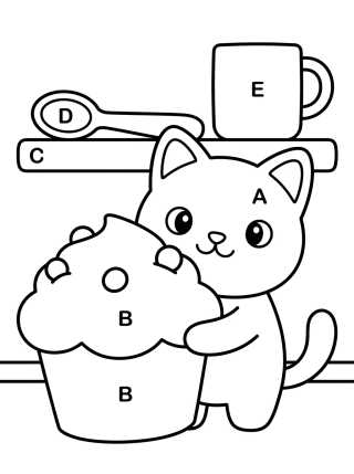 Kit-Gato na Cozinha Mágica para colorir Desenho de Kit-Gato na Cozinha Mágica para colorir e imprimir grátis