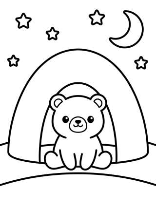 Coleção de desenhos para colorir: Acampamento Fofo na Floresta