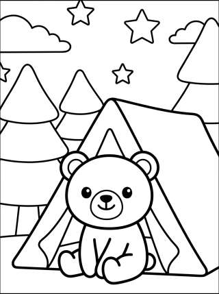 Coleção de desenhos para colorir: Acampamento Divertido