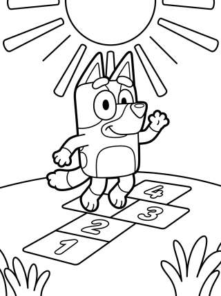 Coleção de desenhos para colorir: Amigos da Bluey para Colorir