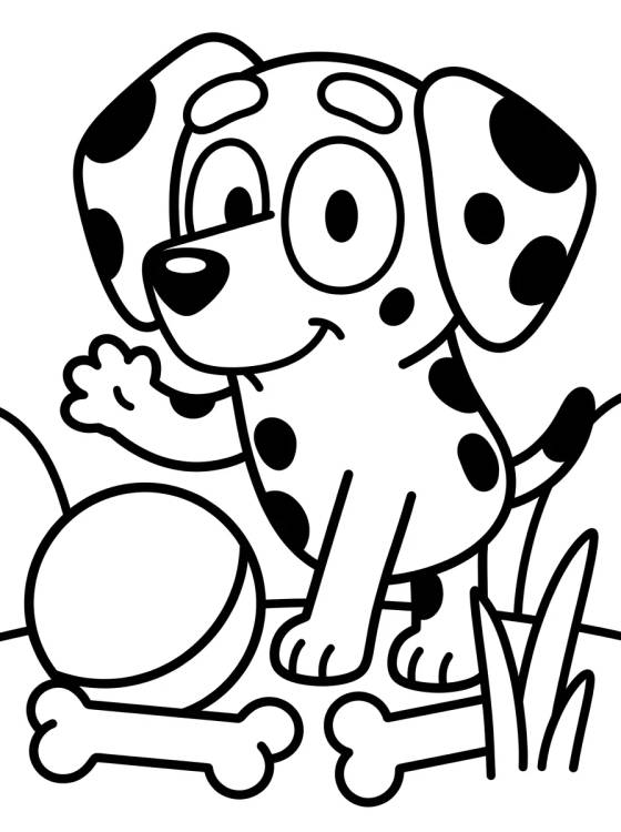 Chloe a Dálmata Brincando para colorir Desenho de Chloe a Dálmata Brincando para colorir e imprimir grátis