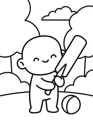 Rusty e a Bola de Cricket para colorir Desenho de Rusty e a Bola de Cricket para colorir e imprimir grátis