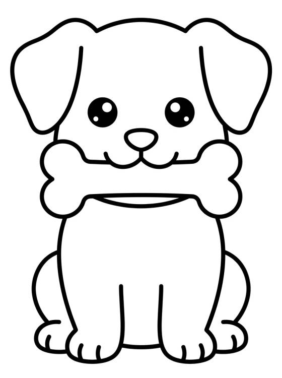 Cachorrinho Carinhoso com Osso para colorir Desenho de Cachorrinho Carinhoso com Osso para colorir e imprimir grátis