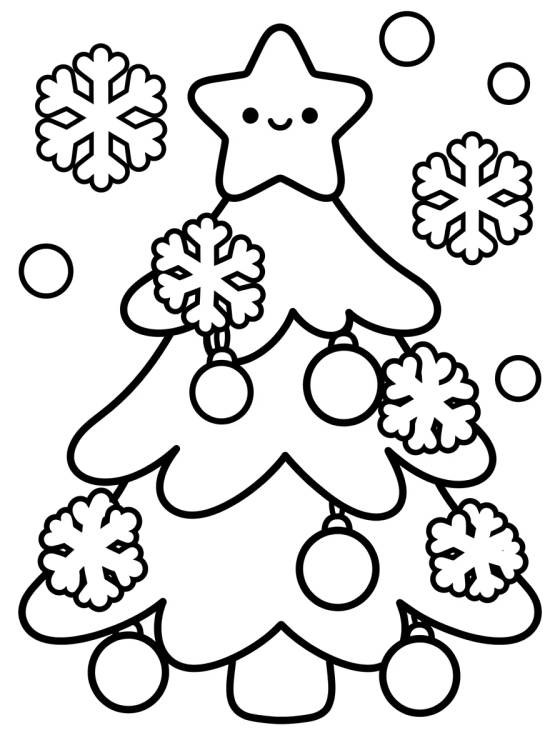 Árvore de Natal Simples com Neve para colorir Desenho de Árvore de Natal Simples com Neve para colorir e imprimir grátis