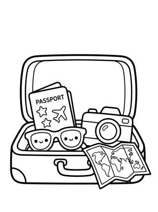 Mala de Viagem Mágica para colorir Desenho de Mala de Viagem Mágica para colorir e imprimir grátis
