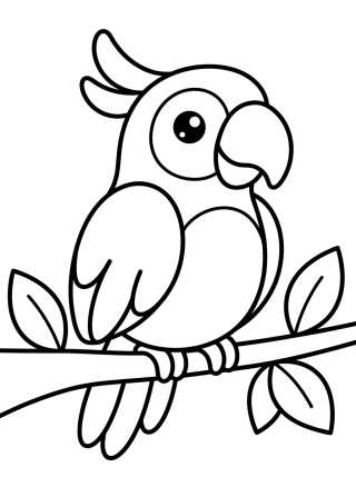 Arara Fofa no Galho para colorir Desenho de Arara Fofa no Galho para colorir e imprimir grátis