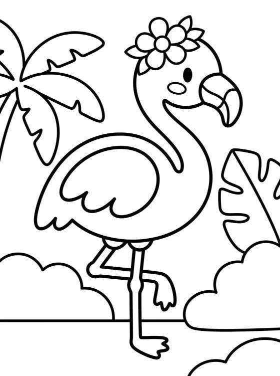 Flamingo Amigável para colorir Desenho de Flamingo Amigável para colorir e imprimir grátis