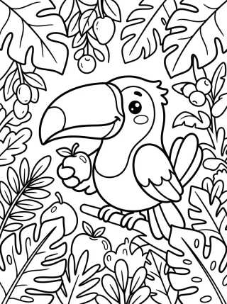 Tucano com Bico Grande para colorir Desenho de Tucano com Bico Grande para colorir e imprimir grátis