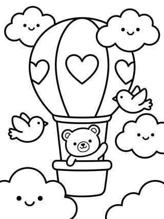 Coleção de desenhos para colorir: Balão e Céu