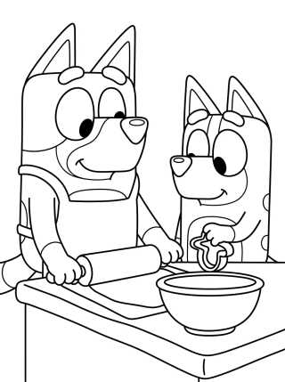 Bandit e Chilli na Cozinha para colorir Desenho de Bandit e Chilli na Cozinha para colorir e imprimir grátis