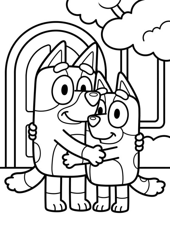 Bandit e Chilli no Abraço Quentinho para colorir Desenho de Bandit e Chilli no Abraço Quentinho para colorir e imprimir grátis