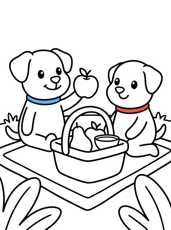 Picnic do Bandit e Chilli para colorir Desenho de Picnic do Bandit e Chilli para colorir e imprimir grátis