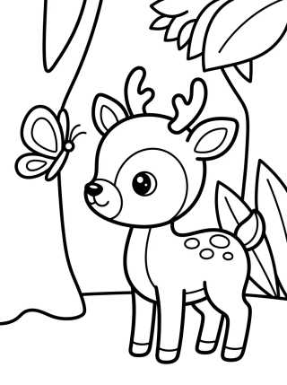 Cervinho no Bosque para colorir Desenho de Cervinho no Bosque para colorir e imprimir grátis