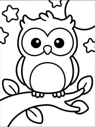 Corujinha Bebê no Galho para colorir Desenho de Corujinha Bebê no Galho para colorir e imprimir grátis