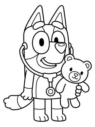 Bingo Brincando de Médica para colorir Desenho de Bingo Brincando de Médica para colorir e imprimir grátis