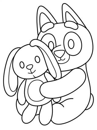 Bingo com seu Ursinho Floppy para colorir Desenho de Bingo com seu Ursinho Floppy para colorir e imprimir grátis