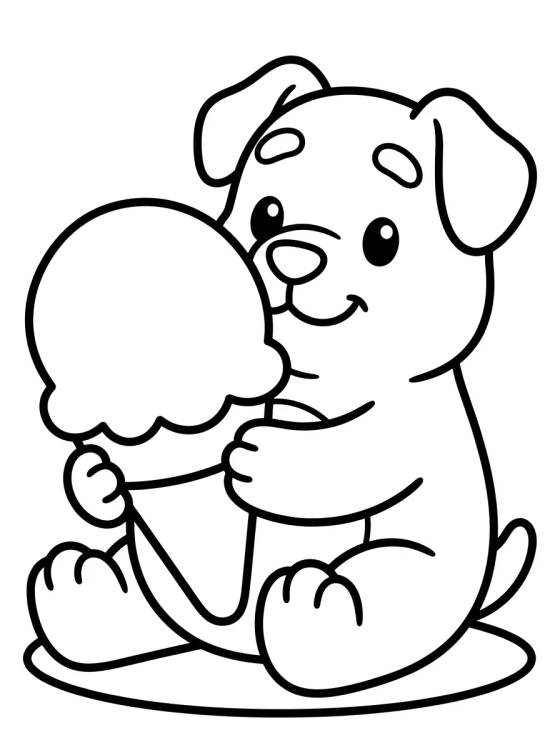 Bingo Comendo Sorvete para colorir Desenho de Bingo Comendo Sorvete para colorir e imprimir grátis