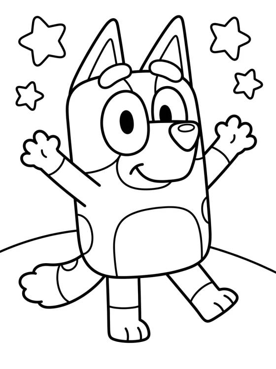 Bingo Dançando Feliz para colorir Desenho de Bingo Dançando Feliz para colorir e imprimir grátis