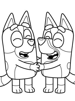 Bingo e Bluey Brincando para colorir Desenho de Bingo e Bluey Brincando para colorir e imprimir grátis