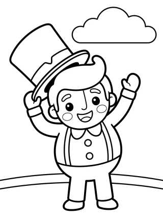Bita Acenando com Chapéu para colorir Desenho de Bita Acenando com Chapéu para colorir e imprimir grátis