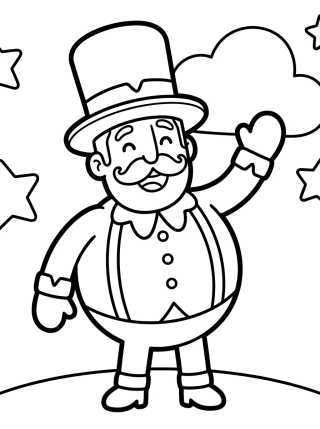 Bita Acenando de Cartola para colorir Desenho de Bita Acenando de Cartola para colorir e imprimir grátis
