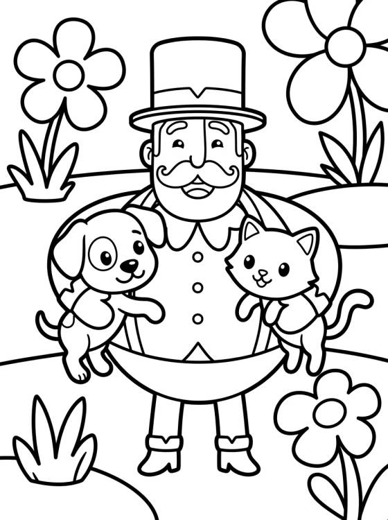 Bita com os Animais para colorir Desenho de Bita com os Animais para colorir e imprimir grátis