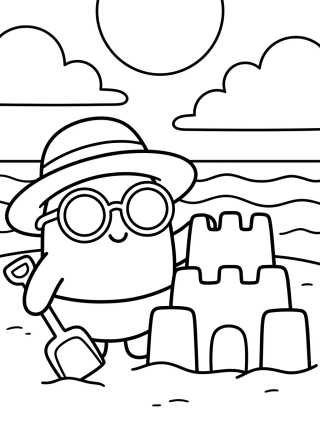 Bita de Férias na Praia para colorir Desenho de Bita de Férias na Praia para colorir e imprimir grátis