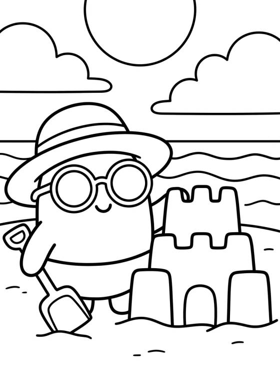 Bita de Férias na Praia para colorir Desenho de Bita de Férias na Praia para colorir e imprimir grátis