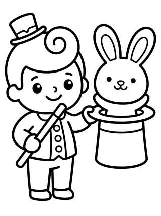 Bita Tirando Coelho da Cartola para colorir Desenho de Bita Tirando Coelho da Cartola para colorir e imprimir grátis