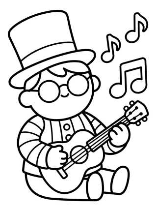 Bita Tocando Violão para colorir Desenho de Bita Tocando Violão para colorir e imprimir grátis