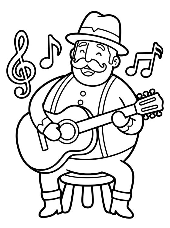 Bita Tocando Violão para colorir Desenho de Bita Tocando Violão para colorir e imprimir grátis