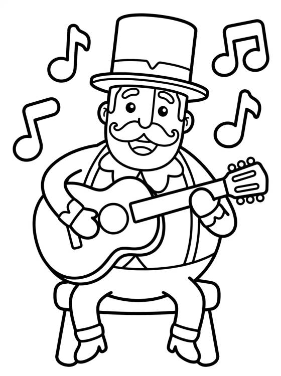 Bita Tocando Violão para colorir Desenho de Bita Tocando Violão para colorir e imprimir grátis