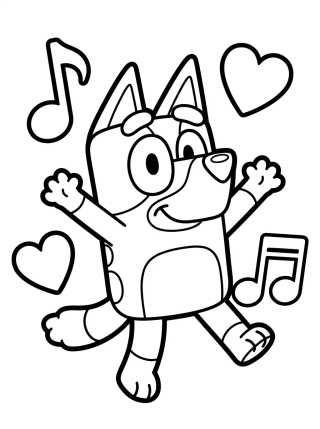 Bluey Feliz Dançando para colorir Desenho de Bluey Feliz Dançando para colorir e imprimir grátis