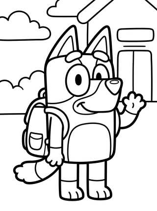 Bluey Pronta para a Escola para colorir Desenho de Bluey Pronta para a Escola para colorir e imprimir grátis