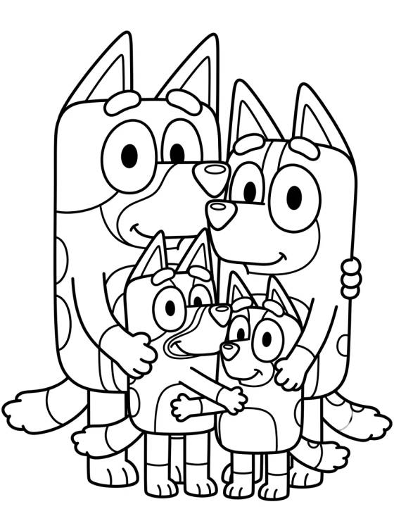 Família Heeler Completa para colorir Desenho de Família Heeler Completa para colorir e imprimir grátis