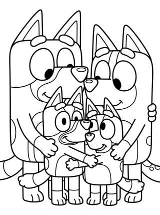 Família Heeler Reunida para colorir Desenho de Família Heeler Reunida para colorir e imprimir grátis